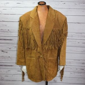 Venezia Vitale leather fringe coat